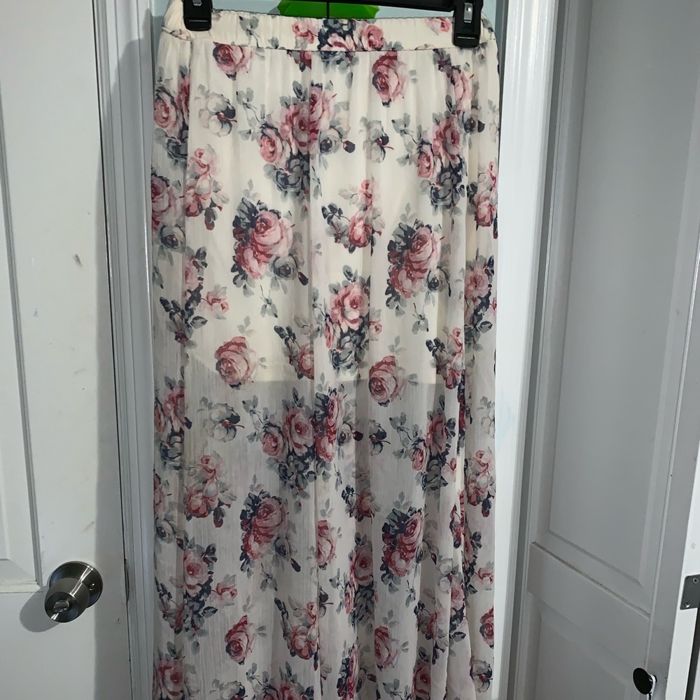 Long flowing flora skirt